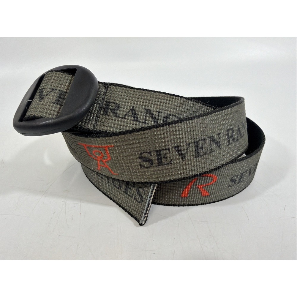 Mens Thomas Bates‎ Nylon Strap Belt Seven Ranges Ohio Scout Camp Green 51" XL
